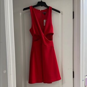 Express women’s Red Mini Dress with slits on side